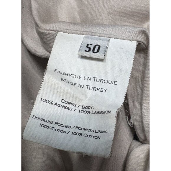 Balmain Paris Lamb Leather Moto Pants in Taupe - Picture 9 of 11